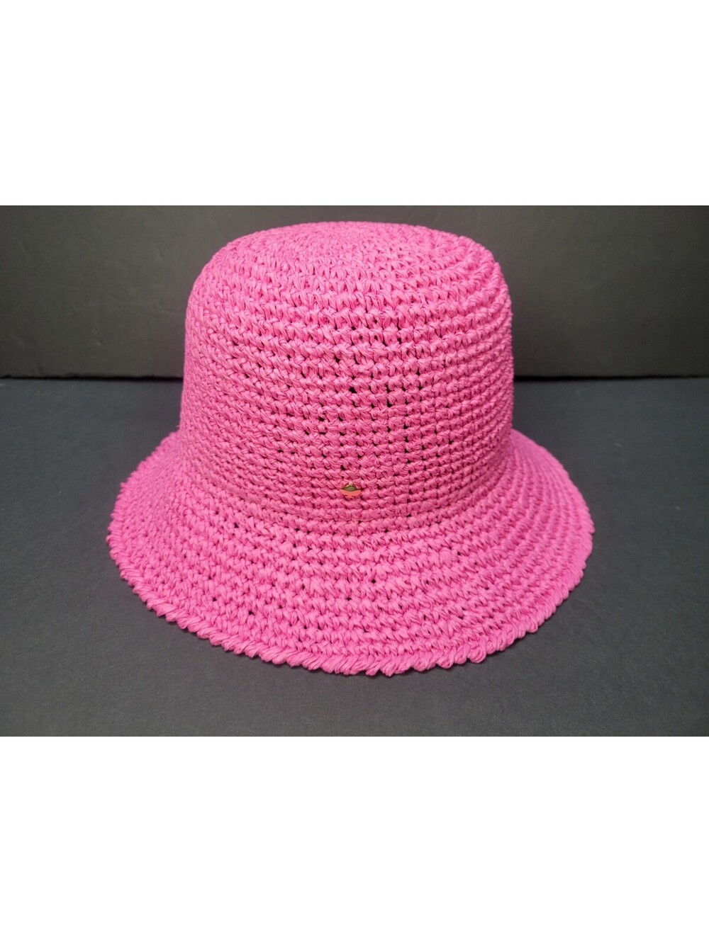 Kate Spade New York Solid Straw Cloche Paper Hat Carousel Pink O/S NEW
